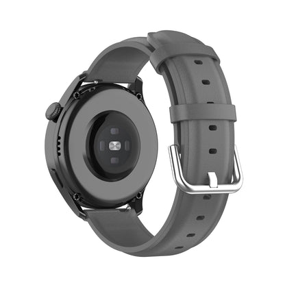 For Huawei Watch GT 3 46mm/GT Runner 22mm Round Tail Leather Watch Band(Grey) by bashfashion