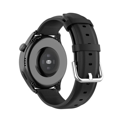 For Huawei Watch GT 3 42mm 20mm Round Tail Leather Watch Band(Black) by bashfashion