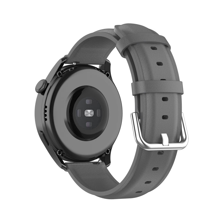 For Huawei Watch GT 3 42mm 20mm Round Tail Leather Watch Band(Grey) by bashfashion