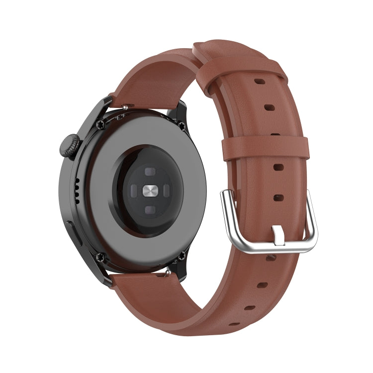 For Huawei Watch GT 3 42mm 20mm Round Tail Leather Watch Band(Brown) by bashfashion