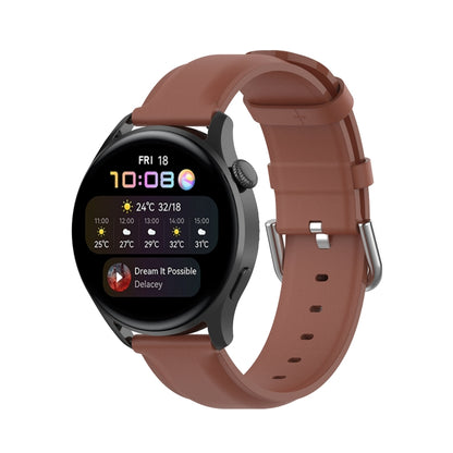 For Huawei Watch GT 3 42mm 20mm Round Tail Leather Watch Band(Brown) by bashfashion