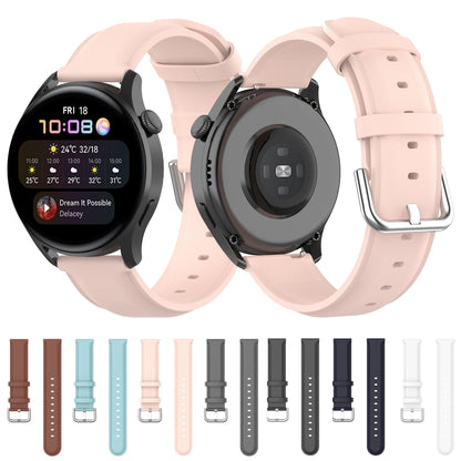 For Huawei Watch GT 3 42mm 20mm Round Tail Leather Watch Band(White) by bashfashion