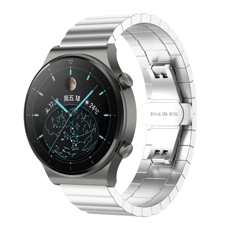 For Huawei Watch GT 3 46mm/GT Runner 22mm One-bead Steel Watch Band(Silver) by bashfashion