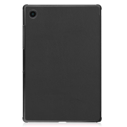 For Samsung Galaxy Tab A8 2021 Three-folding Holder Custer Texture Leather Tablet Case(Black) by bashfashion