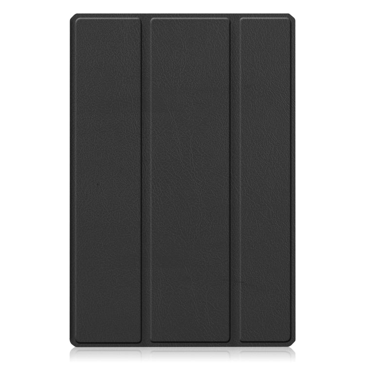 For Samsung Galaxy Tab A8 2021 SM-X205 3-Fold Holder Leather Tablet Case(Black) by bashfashion