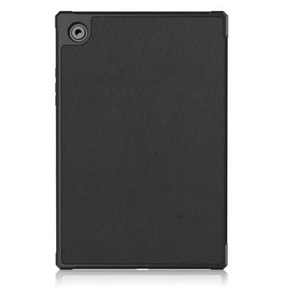 For Samsung Galaxy Tab A8 2021 SM-X205 3-Fold Holder Leather Tablet Case(Black) by bashfashion