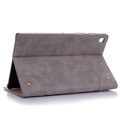For Samsung Galaxy Tab A7 T500 Retro Leather Tablet Case(Grey) by bashfashion