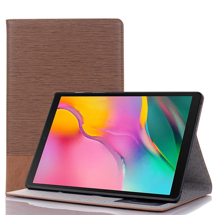 For Samsung Galaxy Tab A7 T500 Cross Texture Leather Tablet Case(Light Brown) by bashfashion