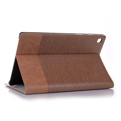 For Samsung Galaxy Tab A7 T500 Cross Texture Leather Tablet Case(Light Brown) by bashfashion