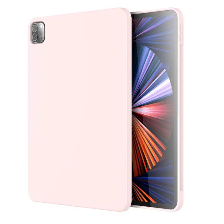 For iPad Pro 12.9 inch 2022 / 2021 / 2020 Mutural Silicone Microfiber Tablet Case(Pink) by Mutural