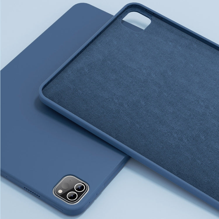 For iPad Pro 12.9 inch 2022 / 2021 / 2020 Mutural Silicone Microfiber Tablet Case(Midnight Blue) by Mutural
