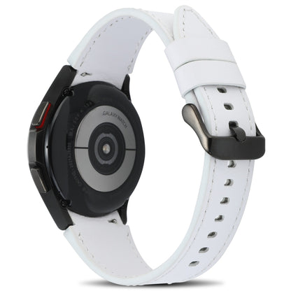 For Samsung Galaxy Watch4 40mm/44mm Double-sided Leather Watch Band(White) by bashfashion