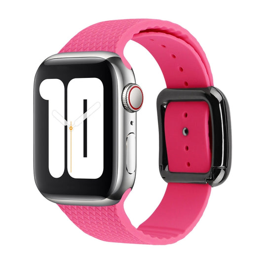 Black Buckle Silicone Watch Band For Apple Watch Ultra 49mm&Watch Ultra 2 49mm / Series 9&8&7 45mm / SE 3&SE 2&6&SE&5&4 44mm / 3&2&1 42mm(Pink) by bashfashion