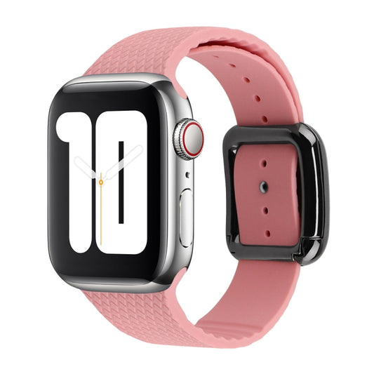Black Buckle Silicone Watch Band For Apple Watch Ultra 49mm&Watch Ultra 2 49mm / Series 9&8&7 45mm / SE 3&SE 2&6&SE&5&4 44mm / 3&2&1 42mm(Light Pink) by bashfashion