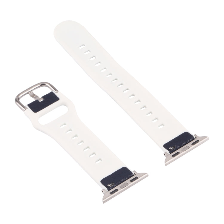 Litchi TPU Watch Band For Apple Watch Series 9&8&7 41mm / SE 3&SE 2&6&SE&5&4 40mm / 3&2&1 38mm(Blue White) by bashfashion