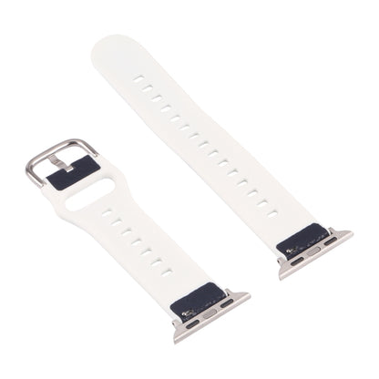 Litchi TPU Watch Band For Apple Watch Series 9&8&7 41mm / SE 3&SE 2&6&SE&5&4 40mm / 3&2&1 38mm(Blue White) by bashfashion