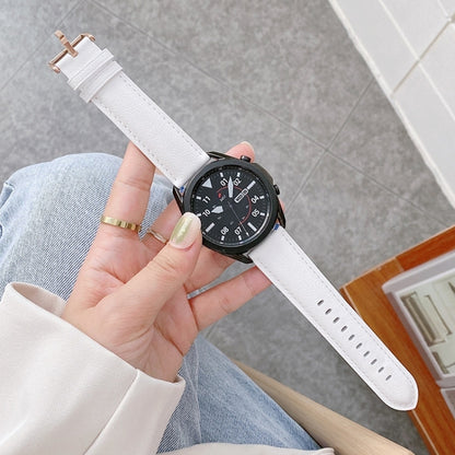 For Samsung Galaxy Watch4 40mm/44mm Leather Strap Watch Band(White) by bashfashion