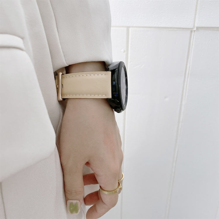 For Samsung Galaxy Watch4 40mm/44mm Leather Strap Watch Band(Pink) by bashfashion