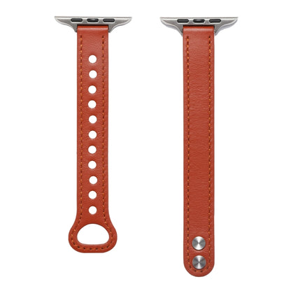 Double Rivets Leather Watch Band for Apple Watch Series 9&8&7 41mm / SE 3&SE 2&6&SE&5&4 40mm / 3&2&1 38mm(Grey) by bashfashion