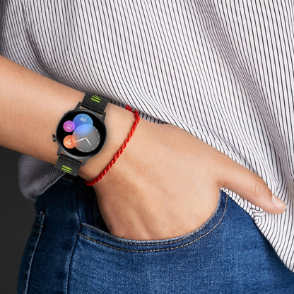 For Huawei Watch GT 3 42mm 20mm Two-color Stripe Silicone Watch Band(White Black) by bashfashion