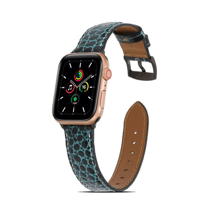 Crocodile Texture Leather Watch Band for Apple Watch Series 9&8&7 41mm / SE 3&SE 2&6&SE&5&4 40mm / 3&2&1 38mm(Green) by bashfashion