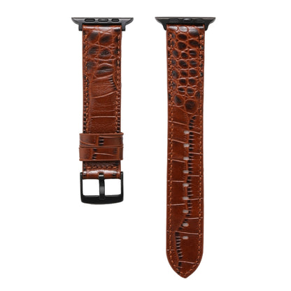 Crocodile Texture Leather Watch Band for Apple Watch Series 9&8&7 41mm / SE 3&SE 2&6&SE&5&4 40mm / 3&2&1 38mm(Black) by bashfashion