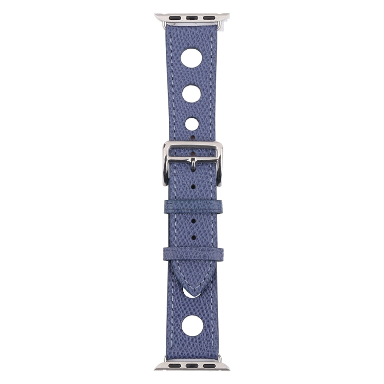 PU Silver Buckle Watch Band For Apple Watch Series 9&8&7 41mm / SE 3&SE 2&6&SE&5&4 40mm / 3&2&1 38mm(Royal Blue) by bashfashion