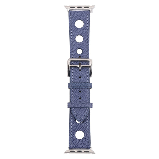 PU Silver Buckle Watch Band For Apple Watch Series 9&8&7 41mm / SE 3&SE 2&6&SE&5&4 40mm / 3&2&1 38mm(Royal Blue) by bashfashion