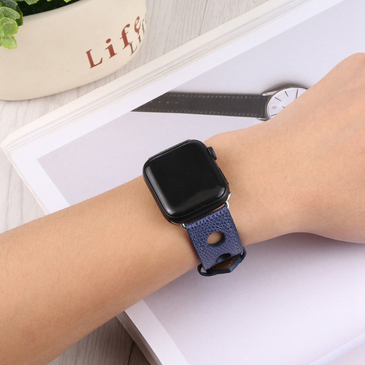 PU Silver Buckle Watch Band For Apple Watch Series 9&8&7 41mm / SE 3&SE 2&6&SE&5&4 40mm / 3&2&1 38mm(Royal Blue) by bashfashion