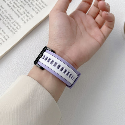 TPU Watch Band For Apple Watch Series 9&8&7 41mm / SE 3&SE 2&6&SE&5&4 40mm / 3&2&1 38mm(Purple White) by bashfashion