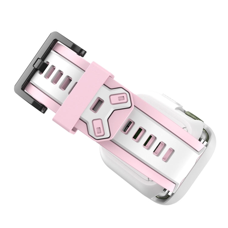 Two-color TPU Strap For Apple Watch Series 9&8&7 41mm / SE 3&SE 2&6&SE&5&4 40mm / 3&2&1 38mm(Pink White) by bashfashion