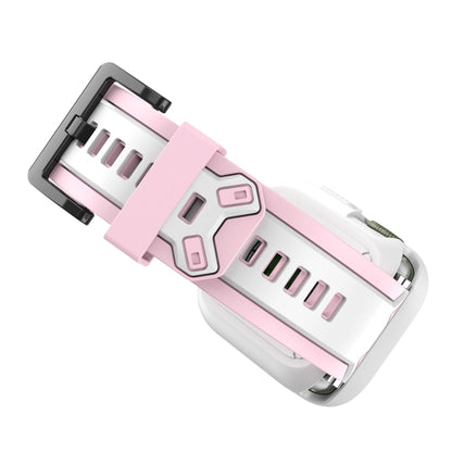 Two-color TPU Strap For Apple Watch Series 9&8&7 41mm / SE 3&SE 2&6&SE&5&4 40mm / 3&2&1 38mm(Pink White) by bashfashion