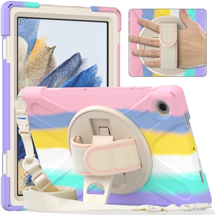 For Samsung Galaxy Tab A8 10.5 2021 Silicone + PC Tablet Case(Colorful Pink) by bashfashion