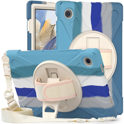 For Samsung Galaxy Tab A8 10.5 2021 Silicone + PC Tablet Case(Colorful Blue) by bashfashion