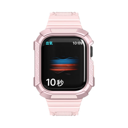 Two-color Integrated Watch Band For Apple Watch Series 7 41mm / 6&SE&5&4 40mm(Pink + Rose Pink Frame) by bashfashion