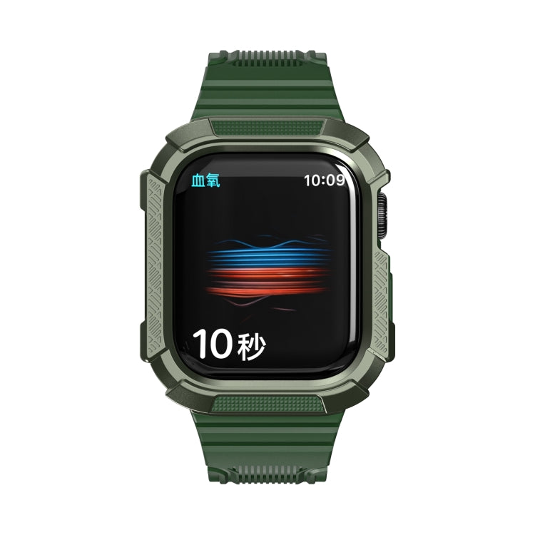 Two-color Integrated Watch Band For Apple Watch Series 7 41mm / 6&SE&5&4 40mm(Alfalfa + GreenFrame) by bashfashion