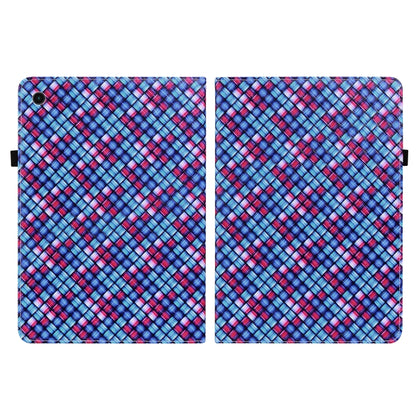 For Samsung Galaxy Tab A8 10.5 2021 Color Weave Leather Tablet Case with Holder(Blue) by bashfashion