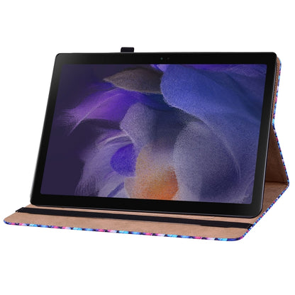 For Samsung Galaxy Tab A8 10.5 2021 Color Weave Leather Tablet Case with Holder(Blue) by bashfashion