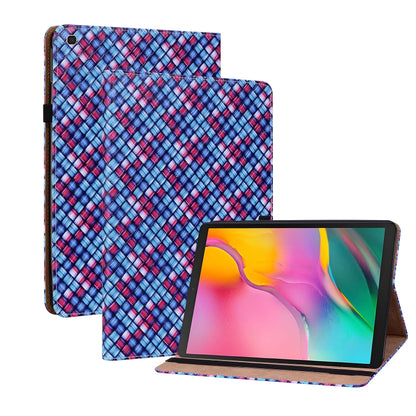 For Samsung Galaxy Tab A 10.1 2019 T510 Color Weave Leather Tablet Case with Holder(Blue) by bashfashion