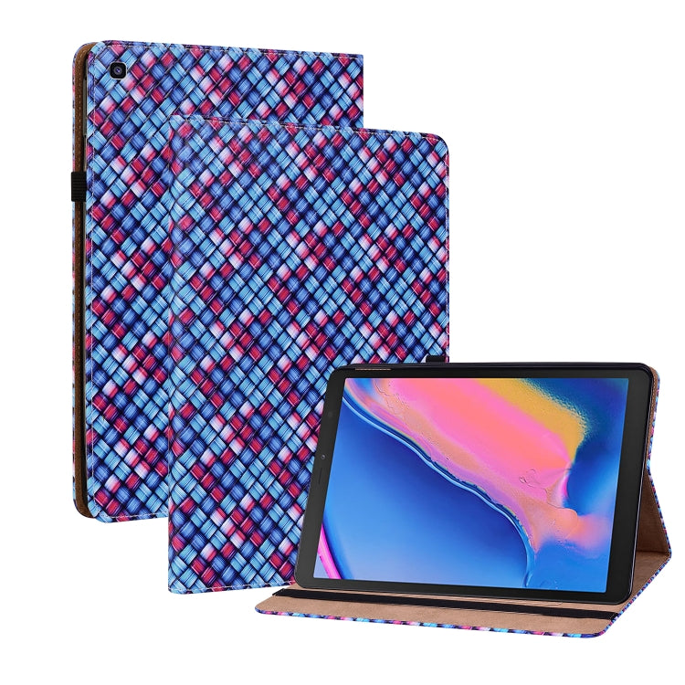 For Samsung Galaxy Tab A 8.0 2019 T290 Color Weave Leather Tablet Case with Holder(Blue) by bashfashion