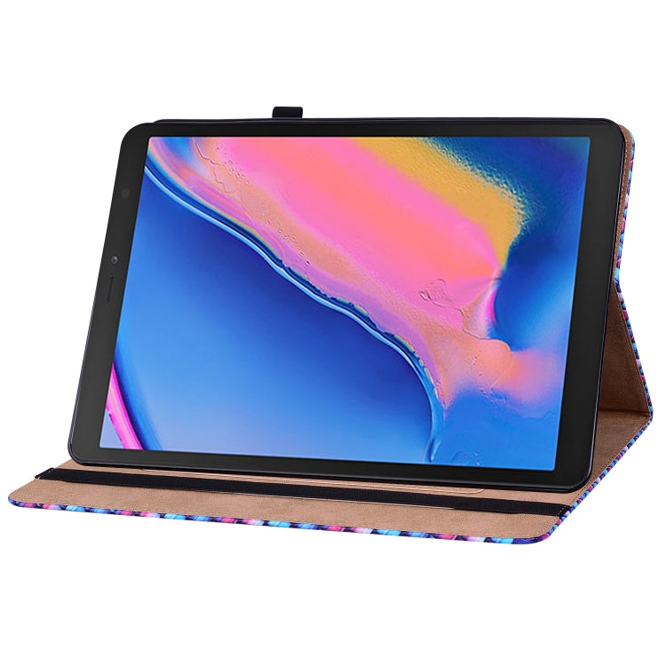 For Samsung Galaxy Tab A 8.0 2019 T290 Color Weave Leather Tablet Case with Holder(Blue) by bashfashion