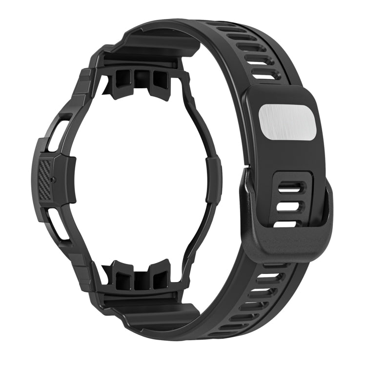 For Samsung Galaxy Watch4 Classic 42mm Carbon Fiber Sport Silicone Integrated Watch Band(Black) by bashfashion