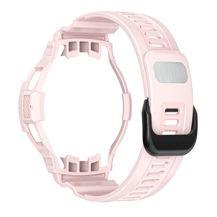 For Samsung Galaxy Watch4 Classic 42mm Carbon Fiber Sport Silicone Integrated Watch Band(Sand Pink) by bashfashion