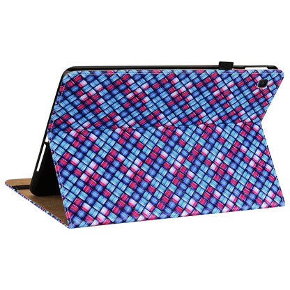 For Samsung Galaxy Tab S6 Lite Color Weave Smart Leather Tablet Case(Blue) by bashfashion
