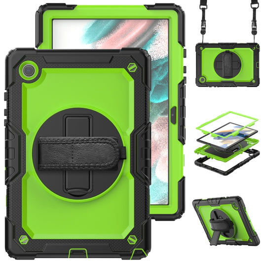 For Samsung Galaxy Tab A8 10.5 2021 X200 / X205 Silicone + PC Tablet Case(Yellow Green + Black) by bashfashion