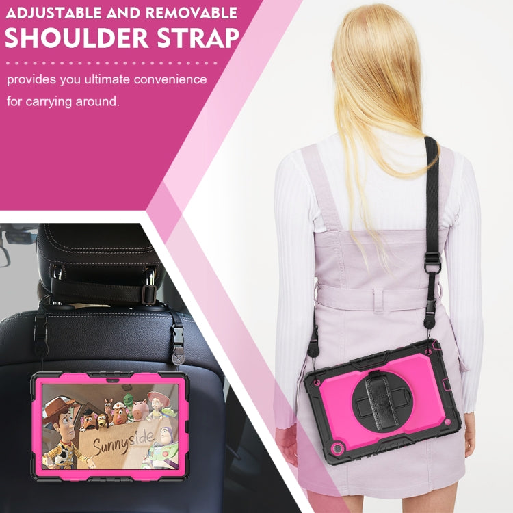 For Samsung Galaxy Tab A8 10.5 2021 X200 / X205 Silicone + PC Tablet Case(Rose Red + Black) by bashfashion