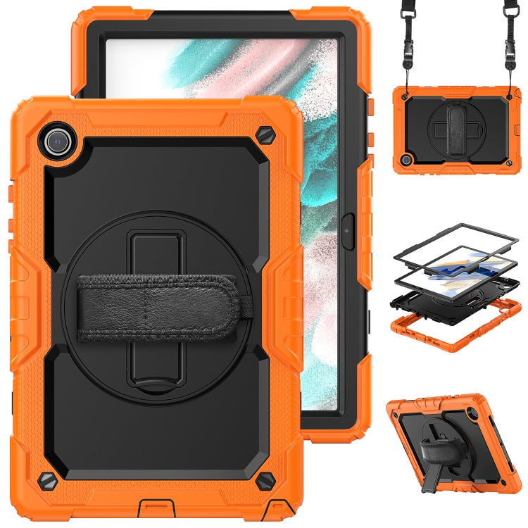 For Samsung Galaxy Tab A8 10.5 2021 X200 / X205 Silicone + PC Tablet Case(Black + Orange) by bashfashion