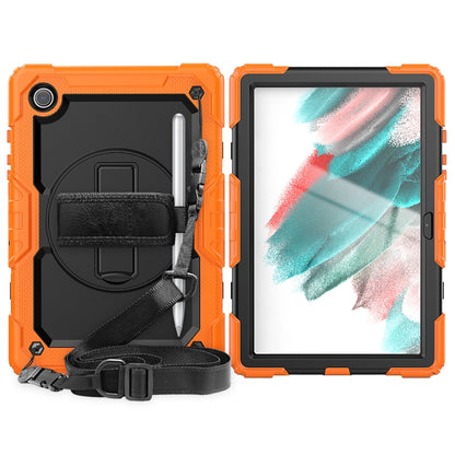 For Samsung Galaxy Tab A8 10.5 2021 X200 / X205 Silicone + PC Tablet Case(Black + Orange) by bashfashion