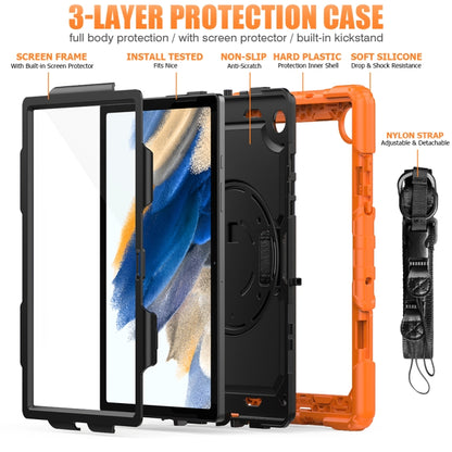 For Samsung Galaxy Tab A8 10.5 2021 X200 / X205 Silicone + PC Tablet Case(Black + Orange) by bashfashion