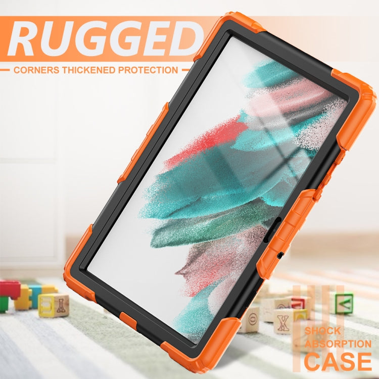 For Samsung Galaxy Tab A8 10.5 2021 X200 / X205 Silicone + PC Tablet Case(Black + Orange) by bashfashion